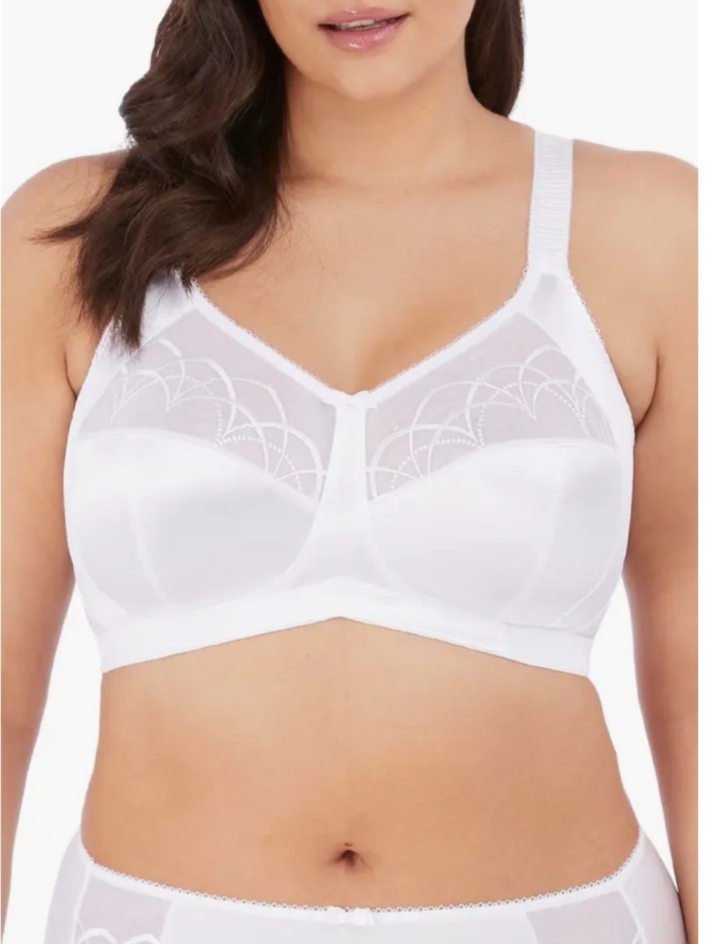 Elomi Cate EL4033 Full Figure Unlined Wireless Bra 44D White
